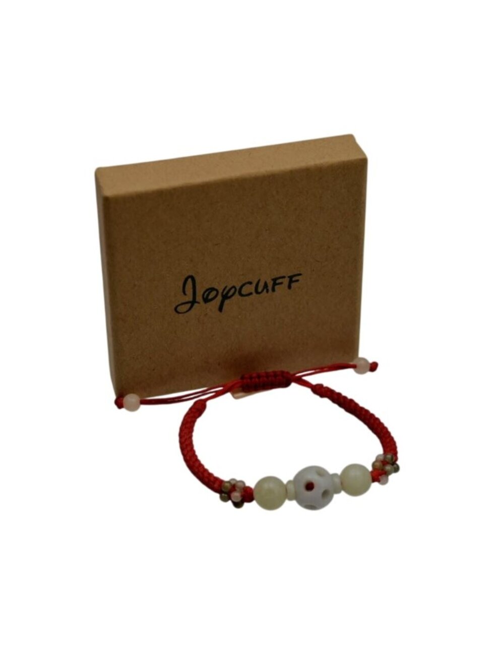 Joycuff Red String Skull Bracelet Ceramic Stone Beaded Adjustable Knot Gift Box